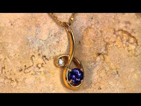 Christopher Michael Designed Pendant With a Vivid Color Round Tanzanite