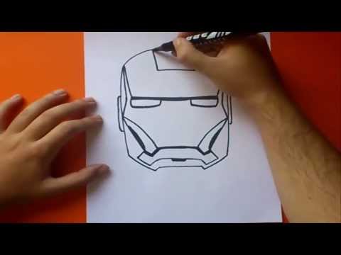 how to draw iron man face