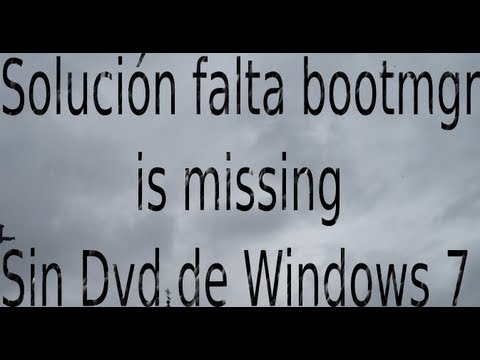 how to recover bootmgr in windows 7