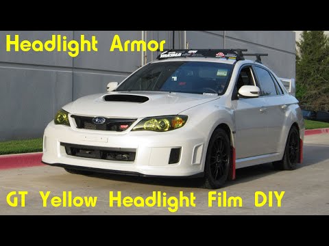 GT Yellow Headlight Protection Tint Film Kit DIY – Subaru WRX STI – Headlight Armor