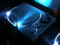 white technics sl1210 mk2 highly modified pioneer cdj chaser effect under light platter etc