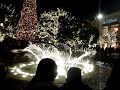 Lights, water & snow at The Grove.