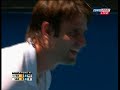 highlights from the match of roger federer vs fabrice santoro in the australian open 2008