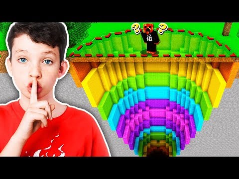 I FOUND my LITTLE BROTHER'S *SECRET* MINECRAFT RAINBOW DROPPER!