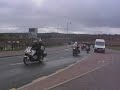 Bikers leaving the Falkirk Wheel on a charity run to Rachel House in Kinross on Easter Sunday.