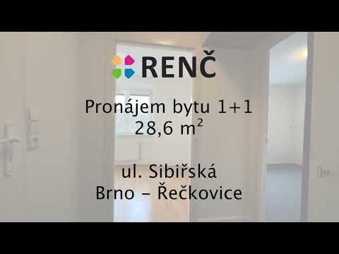 Video Pronájem bytu 1+1 ve zděném bytovém domě na ul. Sibiřská v Brně – Řečkovicích