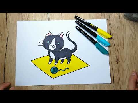 video-linktoworks-HOW TO DRAW a tuxedo chibi cat - easy drawing for kids ...
