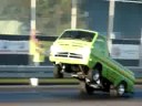 The Little Green Wagon @ Dragrace Drachten 2008 Big Wheelie
