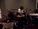 evan brice on organ and chris gray jr. on drums workin' out in one of the conference rooms during aim