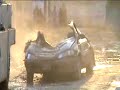 Tank drives over Iraqi car Tank drives over Iraqi car
