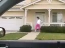 A girls silly dance