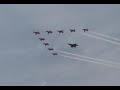 RAF Red Arrows Formation with F-22 Raptor