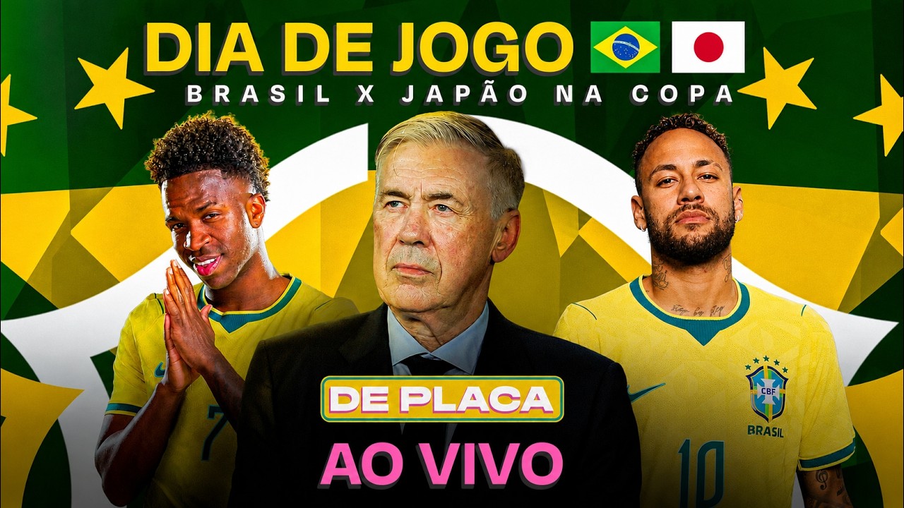 BRASIL X JAPÃO; ANCELOTTI DEVE REPETIR O TIME; NEYMAR VAI GANHAR MAIS MINUTOS? | De Placa 29/06/26