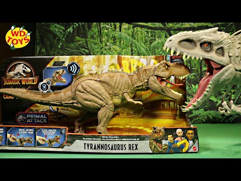 Jurassic World Epic Roarin Tyrannosaurus Rex Unboxing Camp Cretaceous Mattel Dinosaur Toys #withme
