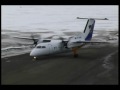 Dash 8-100 from Air Iceland take off in Kulusuk Greenland in a 12 metres high snow tunnel 12th of april 2008. I stood on the largest snow hill and recorded the take off.