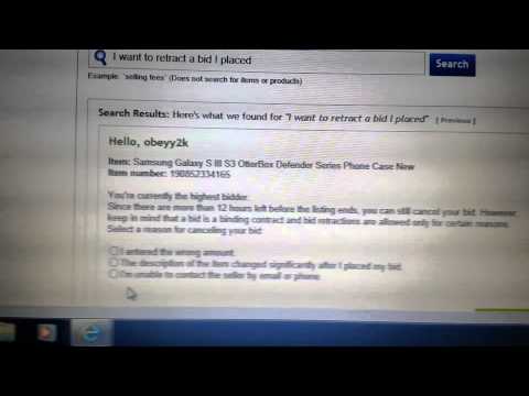 how to undo a bid on ebay