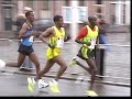 Haile aiming for a WR on the half marathon march 2009 in the Hague (CPC loop). Unfortunately he didn't succeed. The weather conditions probably played a part in that as the wind was pretty heavy. Still a great run to watch, with some beautiful running. I had to bike pretty fast to follow the front field of runners throughout the race to get some nice video footage. Imagine running an interval session of 32-33sec. on 200m. Now keep that pace pace up untill you each 21.1km and you'll be ending somewhere around WR time (58.33). If you want to learn to run like an elite runner as Haile, try posemethod; www.posetech.com