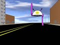 i did this for the final project in my 3d modeling class. i wasn't sure what to make so i just made the insane o flex chase the camera man around a small city.