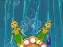 annie brocoli chante et danse en compagnie des nanas banana, deux soeurs jumelles pratiquant la nage synchronis�e.