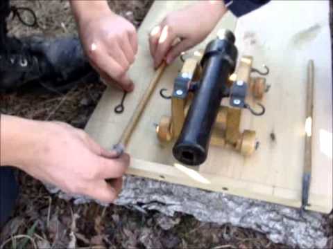 Cannon - Here is the first video showing out homemade black powder cannon. The first charge was a heavy test charge, the others were either blanks or live-fire with w...