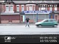 guy runs across traffic as fast as he can. don't try this!!!