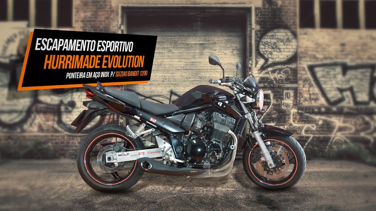 Capa do vídeo  Escapamento Hurrimade Evolution Suzuki Bandit 1200 2001 a 2008