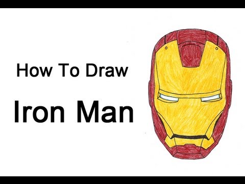 how to draw iron man mask