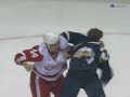Aaron Downey vs Cam Janssen from the Detroit Red Wings at St. Louis Blues game on Mar 3, 2009. via www.hockeyfights.com