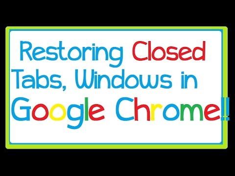 how to recover recently closed tabs in chrome