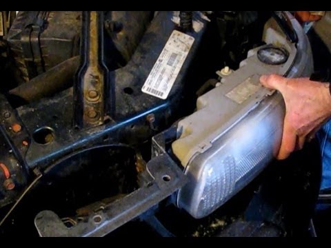 Repairing front end crash damage on a 2001 Buick Century: Part 2: Replacing headlights and hood