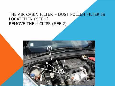 How to replace the air cabin filter   dust pollen filter on a Peugeot 308
