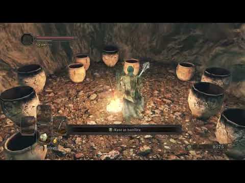 Titanite Shard x 5 and Large Titanite Shard x 3 near The Mines bonfire