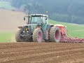 Fendt 822 seje hrach s Vaderstad Rapid 600