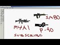mc paint gun  drawing m4, sa80, p90