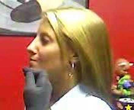 nose piercings healing. me getting my nose pierced for