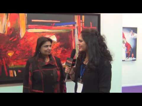 Narayan Chandra Sinha and Sujata Bajaj, at Art Alive Gallery booth, India Art Fair