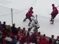 Brian Pothier hipchecks Brooks Orpik