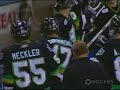 Robbie Drummond is pounded into the boards by Jabub Kindl Robbie Drummond is pounded into the boards by Jabub Kindl