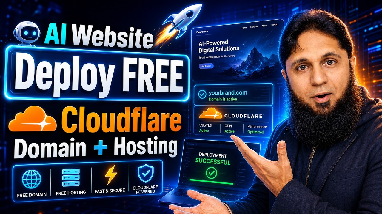 AI Website Ko FREE Domain & Hosting Par Deploy Karein –  Github & Cloudflare Pages Tutorial
