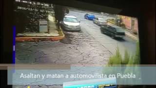 Graban asalto y tiroteo en calles de Puebla