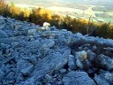 mid state trail hike: rock-field bench