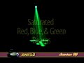 ? led moonflower with 46 sharp red, green & blue high output colored beams (16 red, 15 green & 15 blue)
? output similar to a 100w halogen lamp
? produces led patterns that can be projected on a dance floor or wall
? sound active from built-in programs
? high output with new lens technology
? very low power consumption
? extreme long lifetime of the leds (100,000 hr. rating)