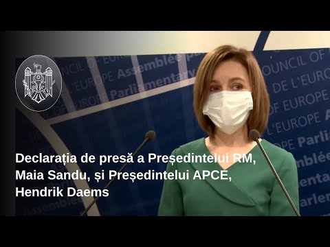 Președintele Maia Sandu s-a întâlnit, la Strasbourg, cu Președintele APCE, Hendrik Daems