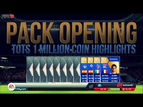 FIFA 13 UT | TOTS Pack Opening | 1 Million Coin Highlights ft 4x TOTS!!!