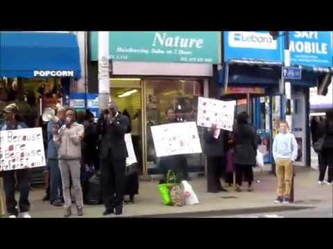peckham - The protests are organised by The Reel Ashanti Justice Centre and sponsored by www.zeronation.co.uk