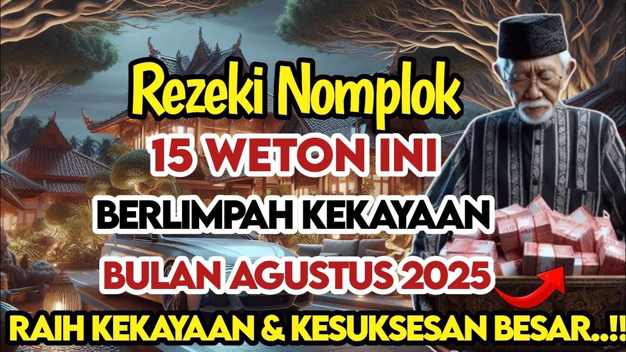 REZEKI NOMPLOK ‼️15 WETON PADA BULAN AGUSTUS 2025 KEDAPATAN SEBUAH REZEKI BESAR TAK TERDUGA