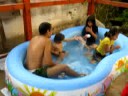 on the pool