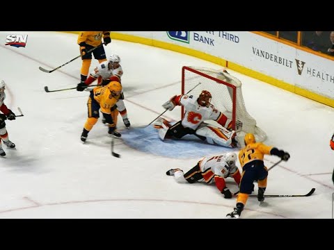 Video: Flames' Rittich makes game-saver on Predators' Fiala