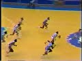 Michael Jordan bangs his head on the backboard - Amazing block attempt in college