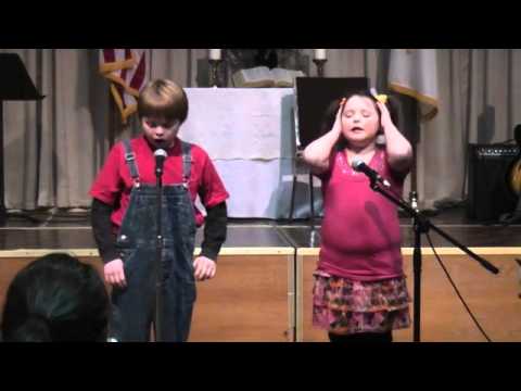 needs a nap - Katie Beth and Jacob perform I Need A Nap at the ULCS Talent Show, with mom, Beth on the piano.